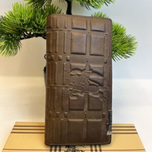 Long Wallet men’s leather Black color chocolate color